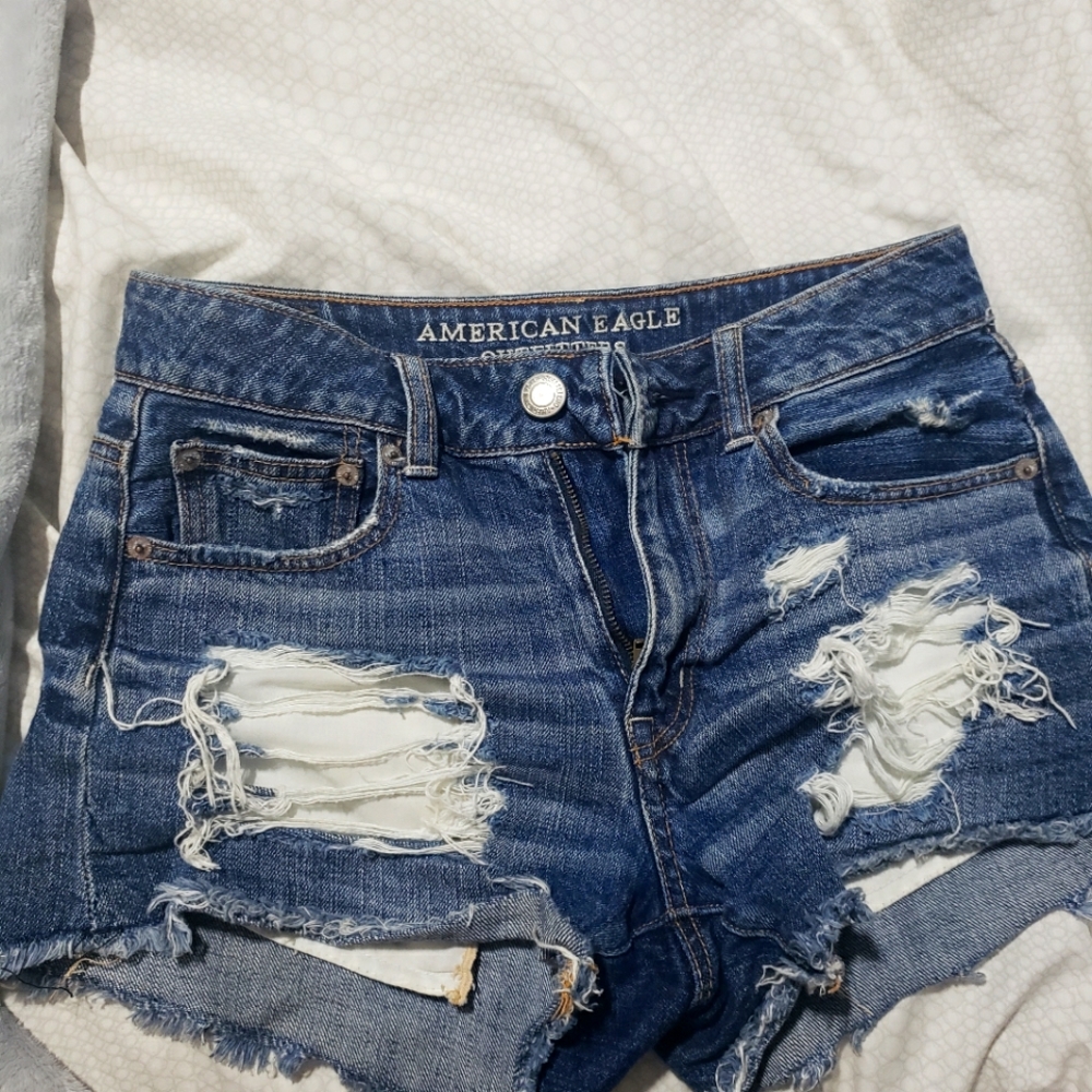 American eagle ripped high rise shorts size 2